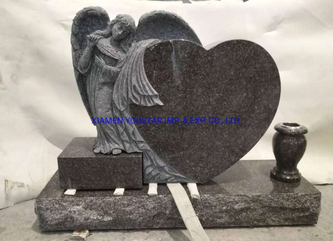 Graveside Stone Monuments Cemetery Memorial Headstone Angel Cameo Granite Tombstone