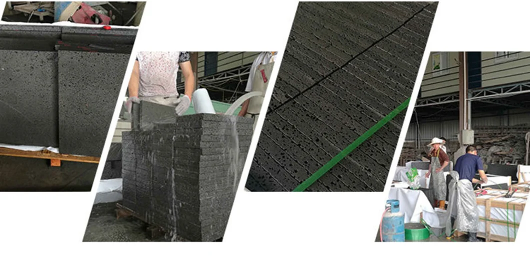 Hainan Grey Black Lava Stone Basalt with Holes for Paver Flooring