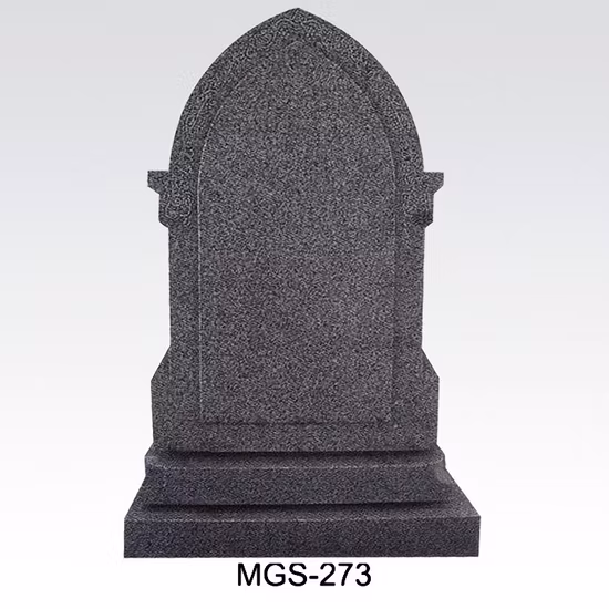 Monumento de lápida con forma de lágrima de estilo británico de granito negro